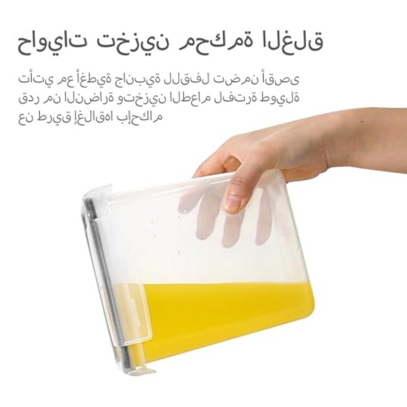 عبوات طعام عبارة عن 24 حزمة مع أغطية محكمة الإغلاق خالية من مادة BPA، بلاستيك شفاف لتنظيم المطبخ وخزائن الرفوف للأرز والحبوب والدقيق والمعكرونة والسكر والفاصوليا والشوفان مع ملصقات - Image 3