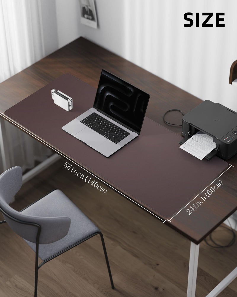 AFIING Large Desk Mat 55"x24" - Premium Non-Slip, Waterproof & Scratch-Resistant. Office Desk Protector Workspace Pad for Home/Office (Coffee) - Image 5