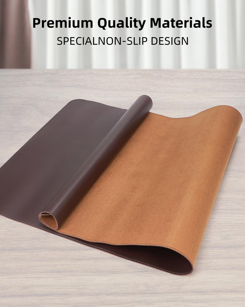 AFIING Large Desk Mat 55"x24" - Premium Non-Slip, Waterproof & Scratch-Resistant. Office Desk Protector Workspace Pad for Home/Office (Coffee) - Image 2