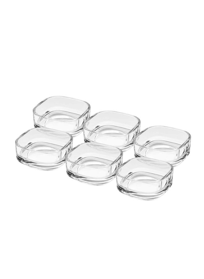 Happy Home Pack of 6 Small Glass Bowls, Dipping Bowls, Small Square Sauce Dish for Sauces, Small Clear Glass Serving Bowl for Sauce, Ingredients, Condiments, Seasoning Prep Bowls, Appetizers - Image 5