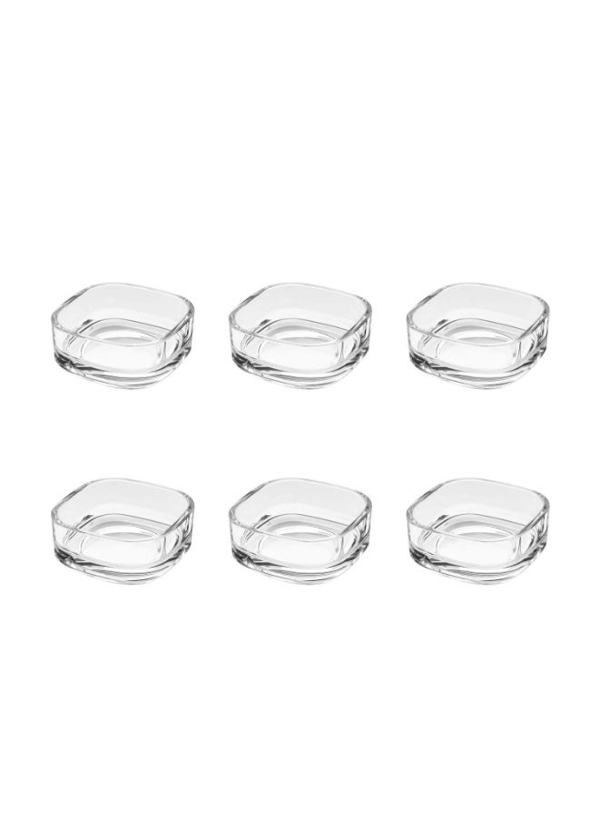 Happy Home Pack of 6 Small Glass Bowls, Dipping Bowls, Small Square Sauce Dish for Sauces, Small Clear Glass Serving Bowl for Sauce, Ingredients, Condiments, Seasoning Prep Bowls, Appetizers - Image 2