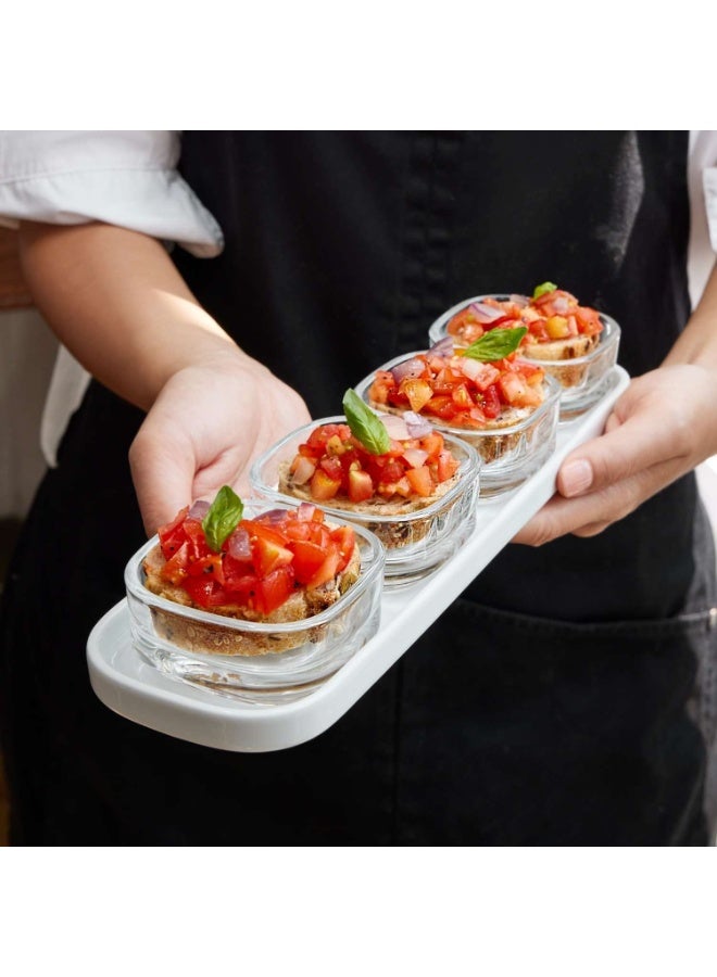 Happy Home Pack of 6 Small Glass Bowls, Dipping Bowls, Small Square Sauce Dish for Sauces, Small Clear Glass Serving Bowl for Sauce, Ingredients, Condiments, Seasoning Prep Bowls, Appetizers - Image 3