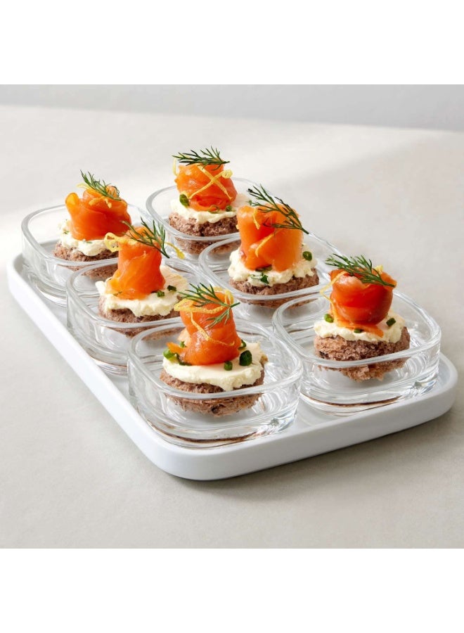 Happy Home Pack of 6 Small Glass Bowls, Dipping Bowls, Small Square Sauce Dish for Sauces, Small Clear Glass Serving Bowl for Sauce, Ingredients, Condiments, Seasoning Prep Bowls, Appetizers - Image 4