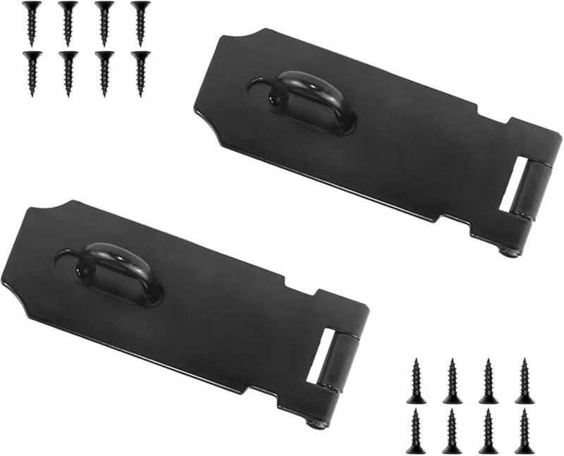 304 Stainless Steel 4 Inch Door Lock Hasp 2 Pack with Screws for Doors Cabinets Safety - Image 2