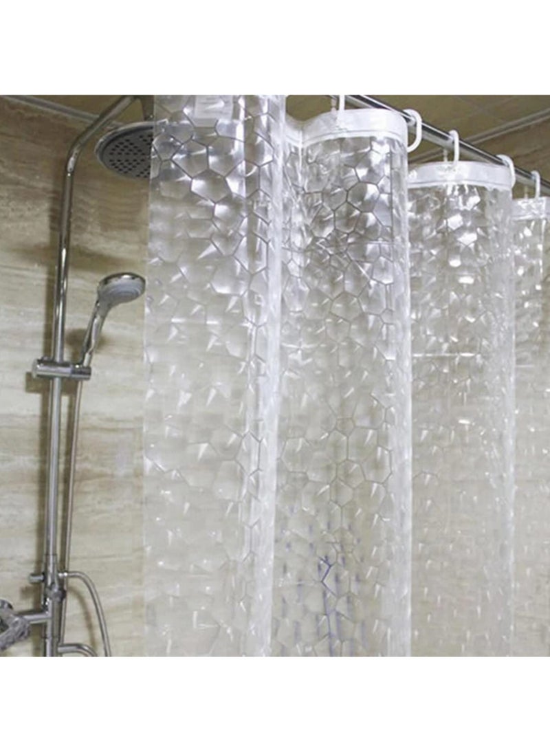 Clear Shower Curtain Bathroom Screen Thickened 3D Transparent Waterproof with Hooks EVA Home Supplies Mildew Stain Resistant Bath Curtain for Modern Decor 1.8x1.8m - Image 2