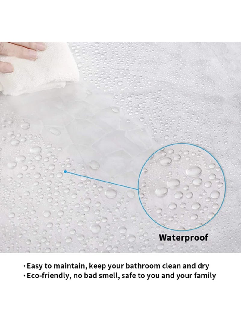 Clear Shower Curtain Bathroom Screen Thickened 3D Transparent Waterproof with Hooks EVA Home Supplies Mildew Stain Resistant Bath Curtain for Modern Decor 1.8x1.8m - Image 3