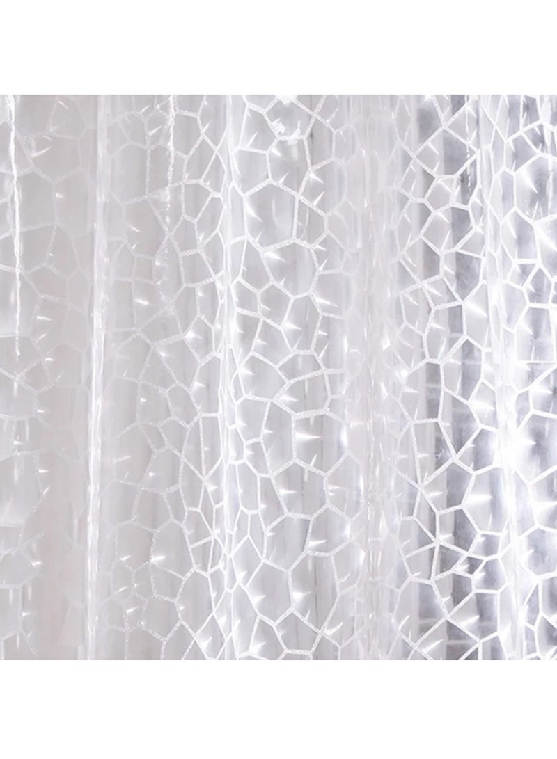 Clear Shower Curtain Bathroom Screen Thickened 3D Transparent Waterproof with Hooks EVA Home Supplies Mildew Stain Resistant Bath Curtain for Modern Decor 1.8x1.8m - Image 4