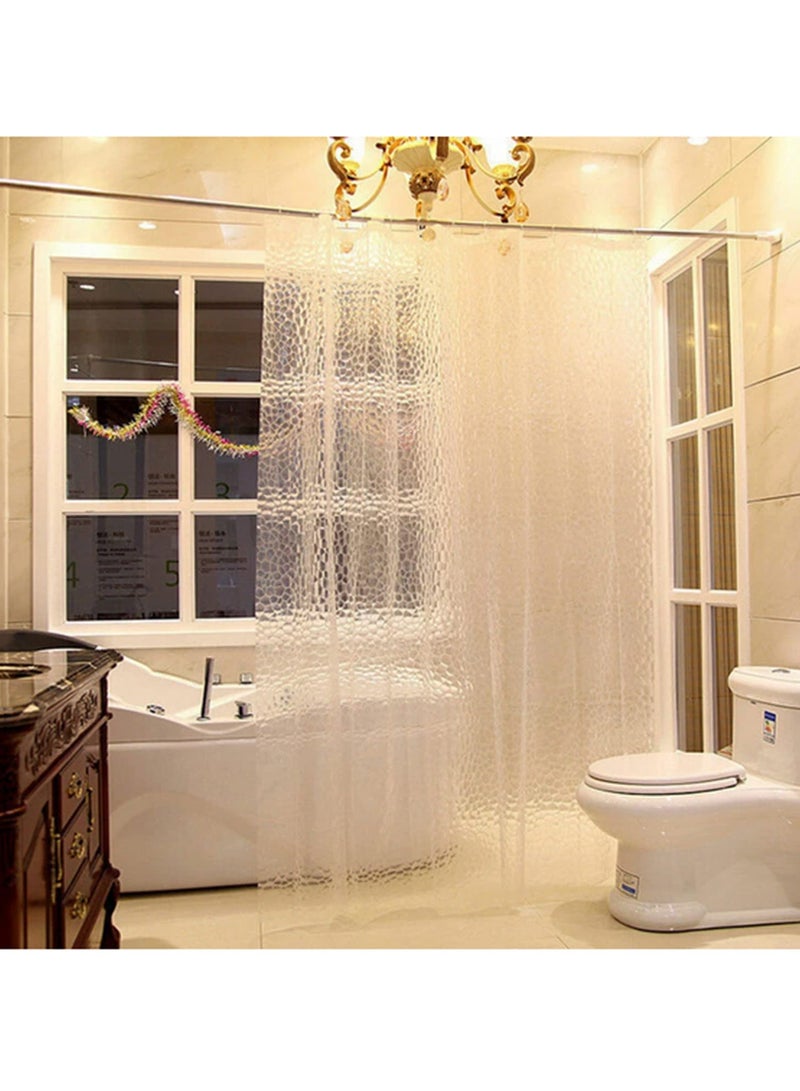 Clear Shower Curtain Bathroom Screen Thickened 3D Transparent Waterproof with Hooks EVA Home Supplies Mildew Stain Resistant Bath Curtain for Modern Decor 1.8x1.8m - Image 5