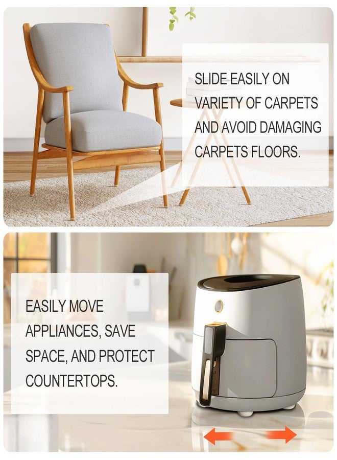 RUSIDO Appliance Sliders for Kitchen Appliances 20PCS, Self Adhesive Small Appliance Slider Compatible with 3M Adhesive, Furniture Chair Sliders, Easy to Move and Save Space - 7/8 inch (22mm) Beige - Image 5