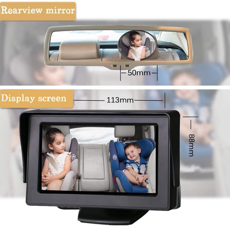 Itomoro Baby Car Mirror, View Infant in Rear Facing Seat with Wide Crystal Clear View,Camera Aimed at Baby-Easily to Observe The Baby's Every Move - Image 3
