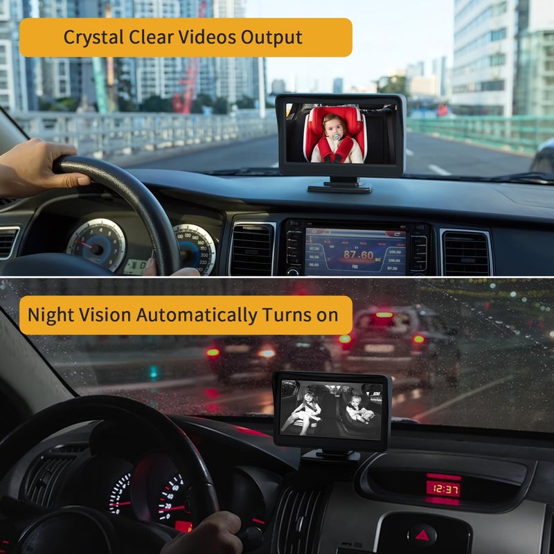 Itomoro Baby Car Mirror, View Infant in Rear Facing Seat with Wide Crystal Clear View,Camera Aimed at Baby-Easily to Observe The Baby's Every Move - Image 4