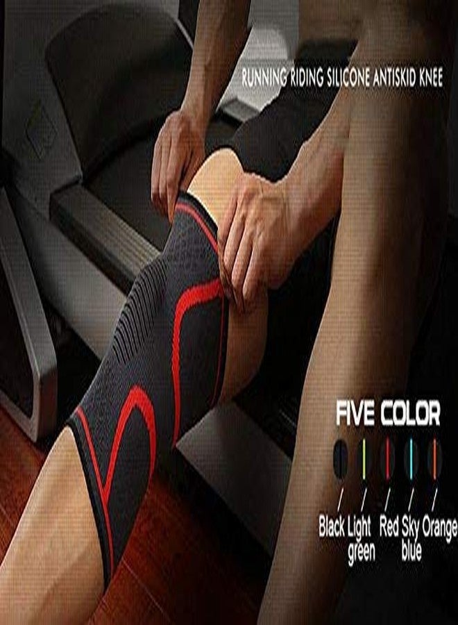 JERN® Nylon Elastic Compression Sport Kneepad for Gym Running Cycling, single Pcs (Blue, Medium) - Image 2