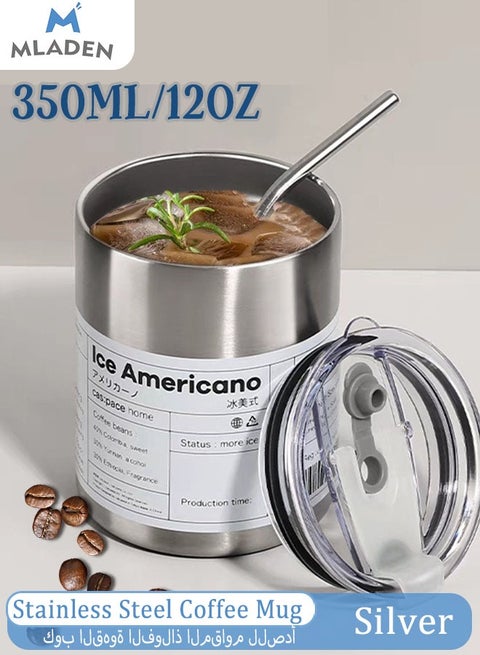 Stainless Steel Vacuum Insulated Coffee Mug Tumbler with Lid and Straw for Water Iced Tea or Coffee Smoothie and More  Coffee Travel Mug for Car/Home/Office/Party/Camping