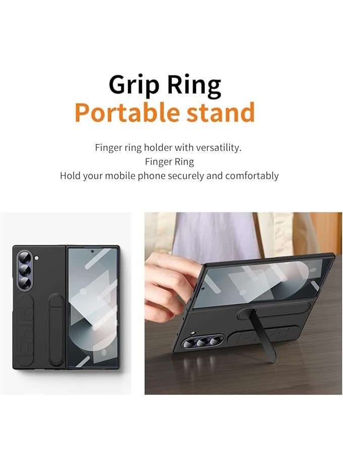 XIMAND جراب Ximand Samsung Galaxy Z Fold 7 Protect مع حامل سوار المعصم، شاشة مدمجة وحماية للعدسات، حماية كاملة للجسم من السقوط - Image 3