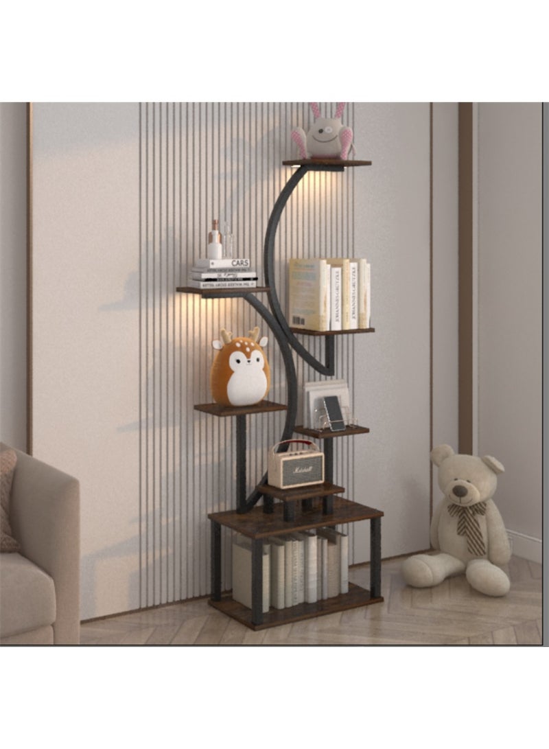 موقف النبات الداخلي ، وعاء الزهور موقف معدني مع أضواء نمو ، منظم تخزين رف العرض المستقل مع 6 حاملين لغرفة المعيشة غرفة النوم المكتب حديقة الفناء (البني ، ZWJ002) - Image 2