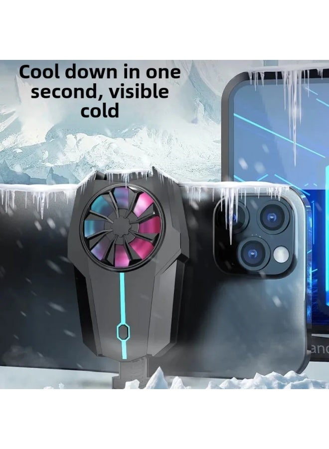 Loquat Portable X16 Cold Hand Phone Radiator H15 Heat Dissipator For Gaming Mobile Devices Compact Size High Airflow Heat Reduction-Color:L05 Plug-in Model (black) - Image 4