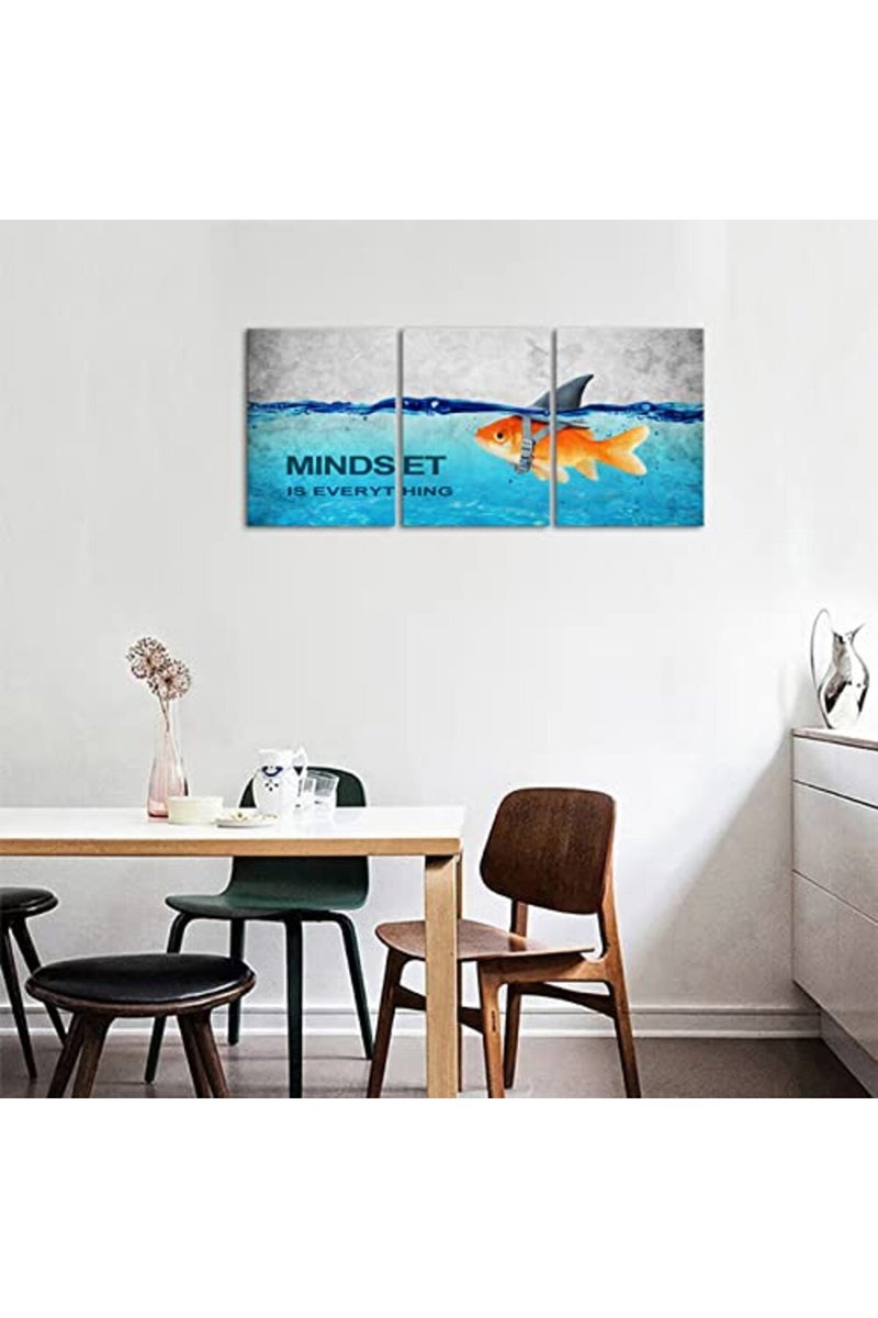 KAWAHONE Inspirational Quote Canvas Wall Art-Mindset is Everything Motivational Posters Framed - Image 5