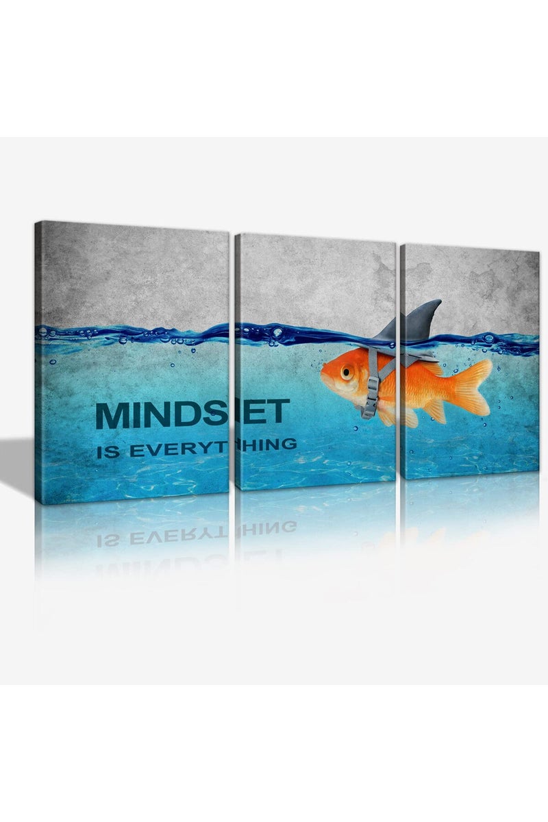 KAWAHONE Inspirational Quote Canvas Wall Art-Mindset is Everything Motivational Posters Framed - Image 1