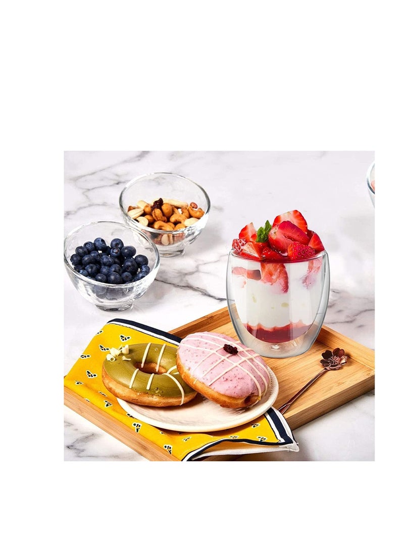 Glass Coffee Cups 250ml Double Wall Coffee Mugs for Latte Cappuccino Espresso Milk Hot Drinks Tea Glass Cups [2 Cups]