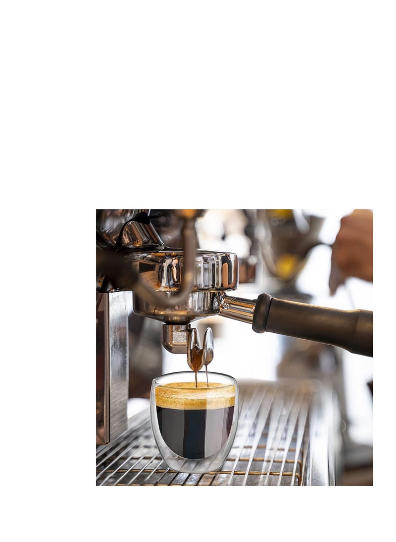 Glass Coffee Cups 250ml Double Wall Coffee Mugs for Latte Cappuccino Espresso Milk Hot Drinks Tea Glass Cups [2 Cups]