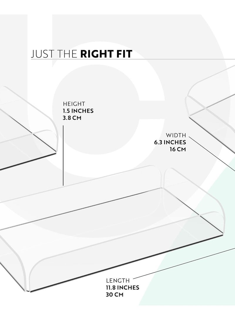 إي وورلد أوعية أكريليك شفافة متعددة الاستخدامات للتنظيم، مُنظم حمام أنيق، صينية تقديم الطعام، صينية مكتب متعددة الأغراض، صينية ديكورية من اللوسيت، والمزيد، متوفرة في عبوات من 1 و 2 - Image 2