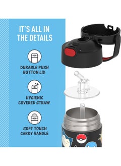 THERMOS THERMOS FUNTAINER Water Bottle with Straw - 12 Ounce, Pokémon - Kids Stainless Steel Vacuum Insulated Water Bottle with Lid  - Image 4