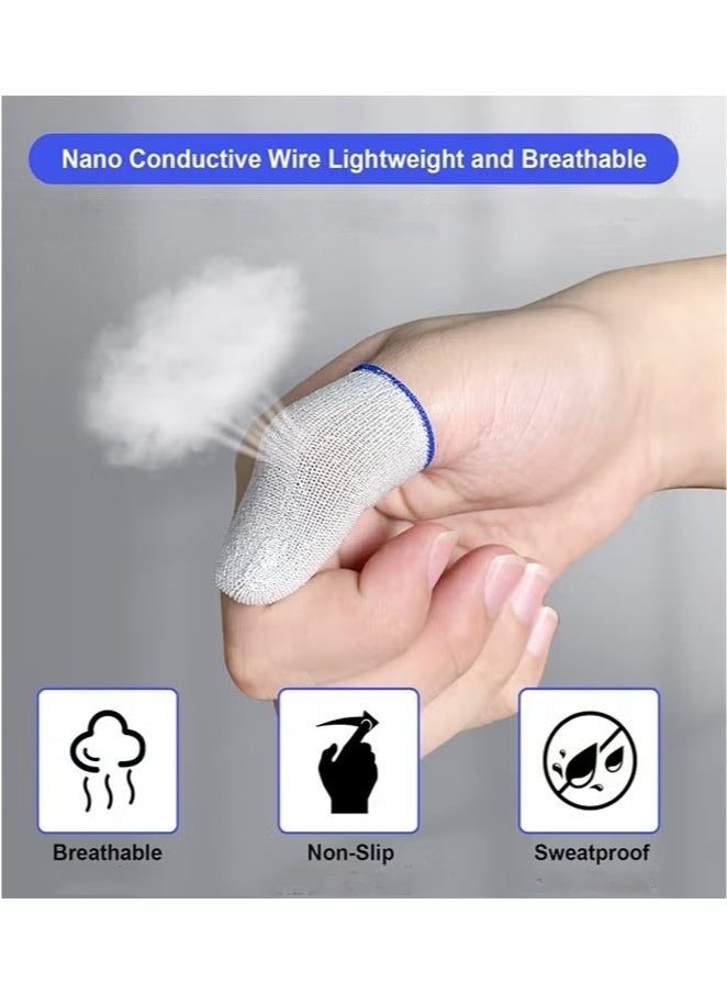 2 Pair Mobile Game Touch Screen Finger Sleeve, Super Highly Sensitive Feelers Smooth Operation Sweat Absorbing Odorless Breathable Seamless Touch Screen Finger Sleeve, For Pubg and Other Games Play  - Image 4