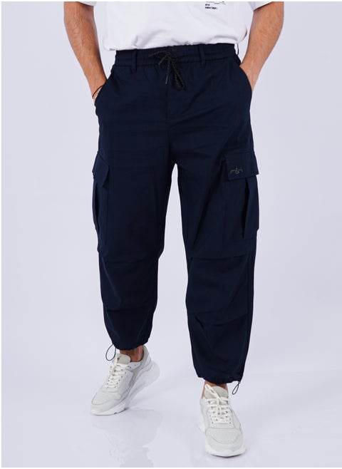 Men's Multi Pockets Drawstring Cargo Jogger Pant in Midnight