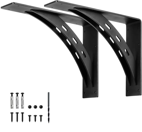 Firmetal Heavy Duty Shelf Brackets (Set of 2) - 16" x 12" Max Load 1100 Lbs - Premium Alloy Metal Mantel Brackets - Image 1