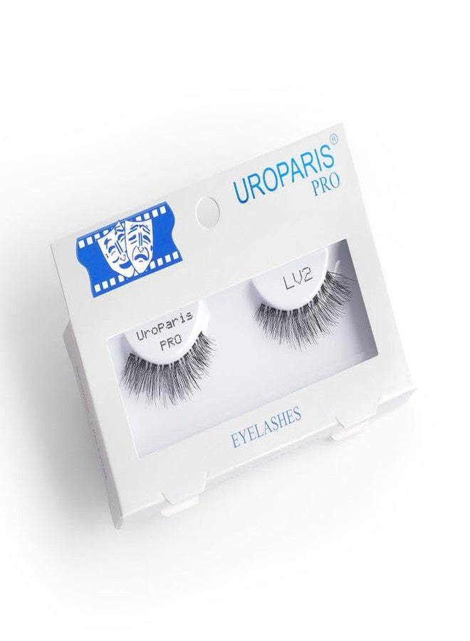 Uroparis PRO LV2 Eyelashes for Women - 3D Look Eye Lashes | Handmade, Light Voluminous False Lashes with Premium Virgin Hair | Invisible Band | For Glam Look & Enhance Beauty (Black) - 1 Pair - Image 1