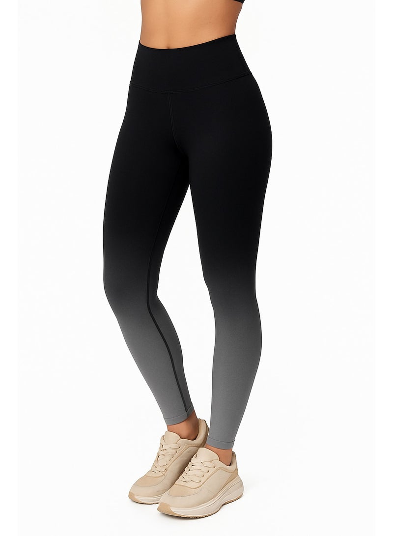 Soft Steps Women Yoga Leggings – High Waist Black Grey Size L - Image 2