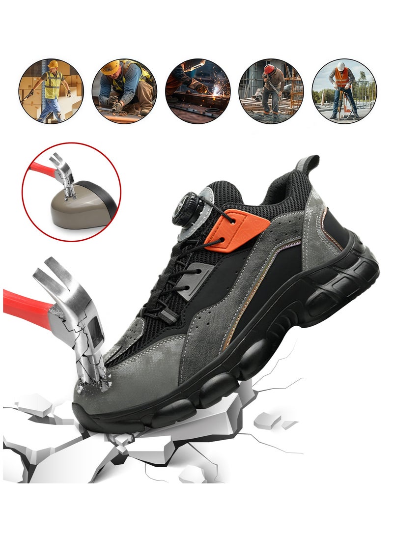9KSAFETYJB Tennis Style Safety Shoes for Men - Steel Toe, Non-Slip, Lightweight Industrial Work Sneakers (41 EUR) - Image 1
