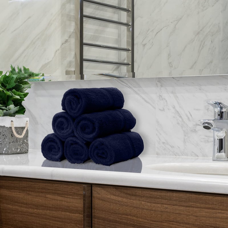 BC BARE COTTON Monogrammed Hand Towel, Navy, 16 x 30 Inches - Set of 2, 100% Turkish Cotton, Extra Absorbent, Soft Terry Finish, Personalized Gift - Image 5