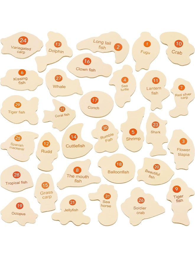 54 قطعة لعبة الصيد لعبة لعبة صيد مغناطيسية خشبية للأطفال تعلم اللون فرز اللغز مونتيسوري في مرحلة ما قبل المدرسة المهارات الحركية الدقيقة لمدة 3 4 5 سنوات بويز الفتيات البالغين - Image 4