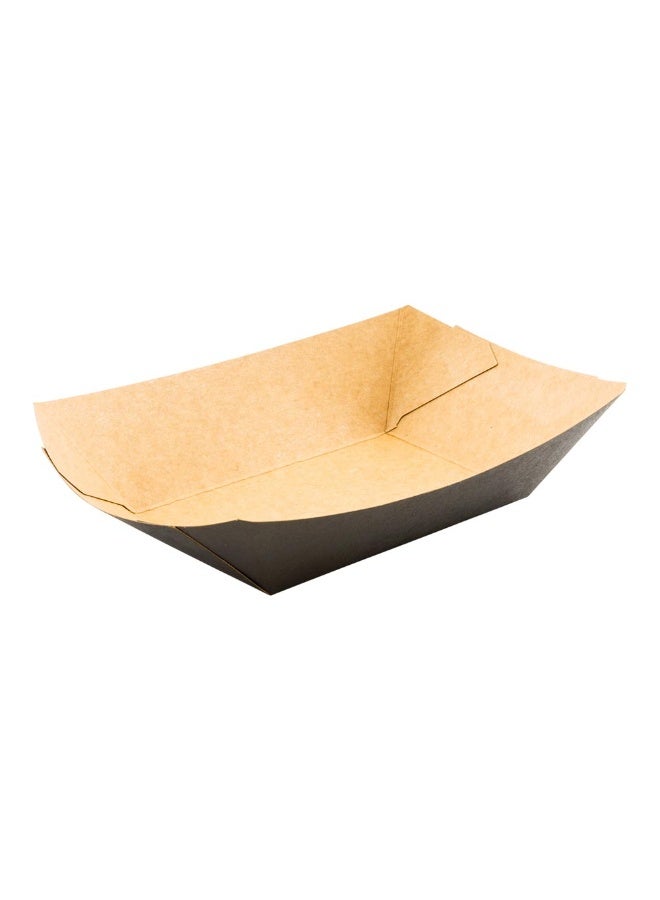 Restaurantware Bio Tek 1/2 Pound Food Boats, 400 Disposable Paper Food Trays - Heavy-Duty, Greaseproof, Black Paper Food Boats, For Snacks, Appetizers, Or Treats, Use At Parties Or Carnivals - Image 1