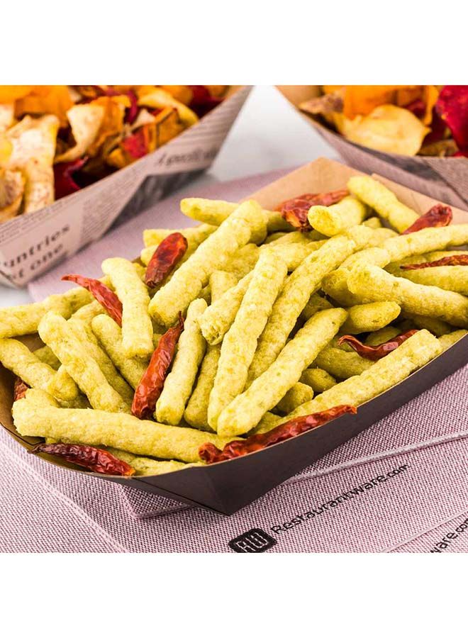 Restaurantware Bio Tek 1/2 Pound Food Boats, 400 Disposable Paper Food Trays - Heavy-Duty, Greaseproof, Black Paper Food Boats, For Snacks, Appetizers, Or Treats, Use At Parties Or Carnivals - Image 4