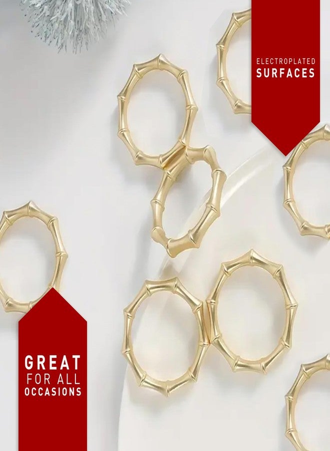 Jolitee Matte Gold Napkin Rings Set of 8 - Elegant & Durable Table Decor for Weddings, Dinners & Special Occasions - Image 3