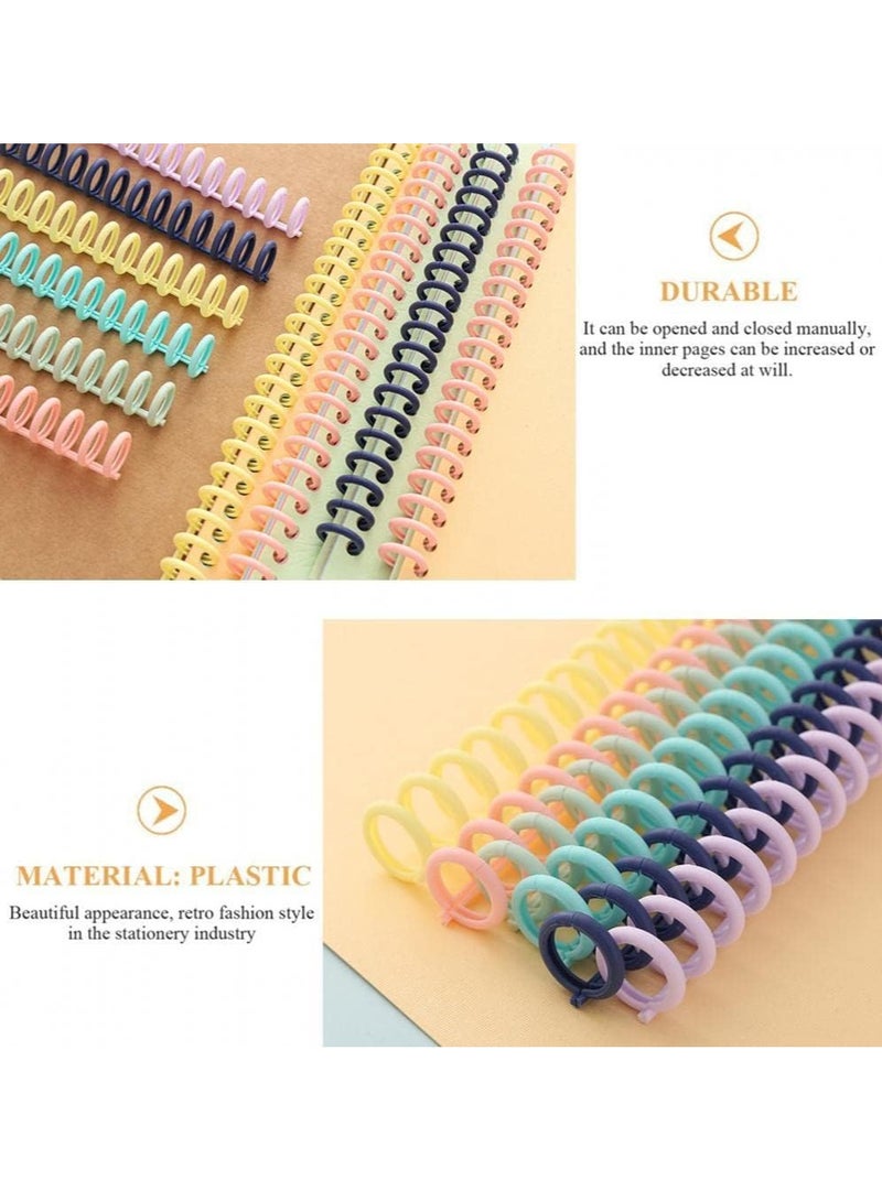 Generic 12 Pack Spiral Binding Coils,Colored Coil Bindings Spines,Plastic Loop Wire Binding Spines,DIY Notebook Binding Spirals,Spiral Binding Rings for Teacher Student Document,School Office Supplies - Image 3