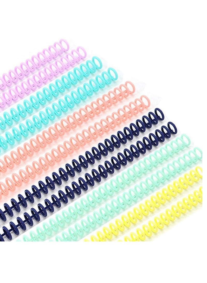 Generic 12 Pack Spiral Binding Coils,Colored Coil Bindings Spines,Plastic Loop Wire Binding Spines,DIY Notebook Binding Spirals,Spiral Binding Rings for Teacher Student Document,School Office Supplies - Image 1