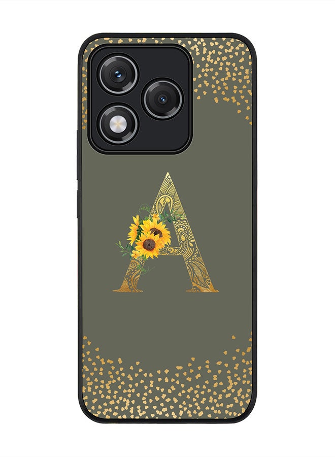 Stylizedd For Honor 400 Lite Case,Slim fit Camera Protection, Shockproof Thin Phone cover  - Custom Floral Monogram - A  (Olive Green )