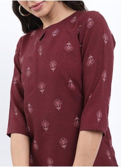 Ketch Floral Print 3/4 Sleeves Longline Tunic by Styli  - Image 4