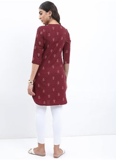 Ketch Floral Print 3/4 Sleeves Longline Tunic by Styli  - Image 3