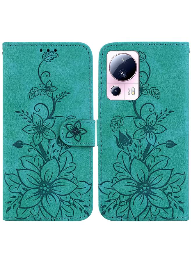 erorex Case For Xiaomi 13 Lite / Civi 2 Lily Embossed Leather Phone Case  - Image 1