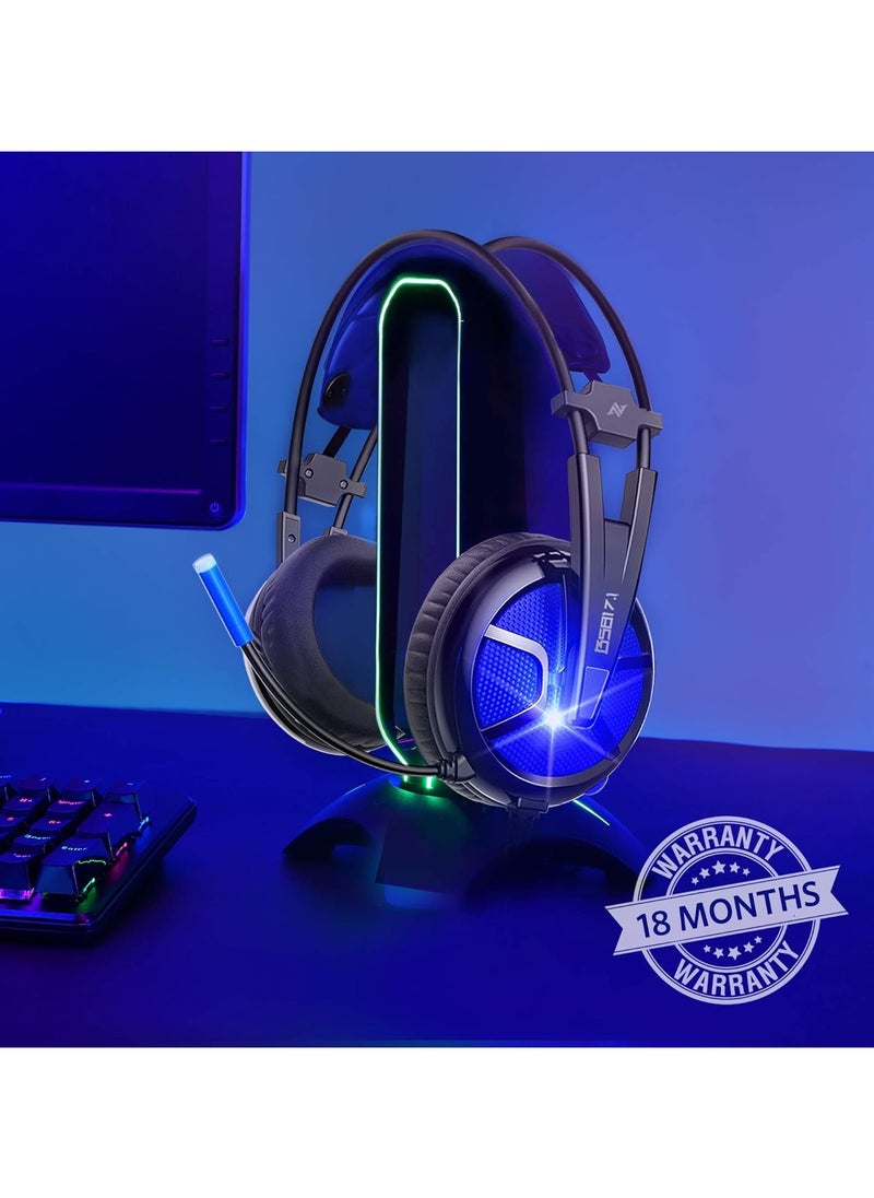 ABKONCORE - ABKONCORE B58ABKONCORE B581 USB Gaming Headset with 7.1 Surround Sound, PC Headset with Noise Cancelling Microphone, LED Light Headphones for PC, Laptop - Image 1