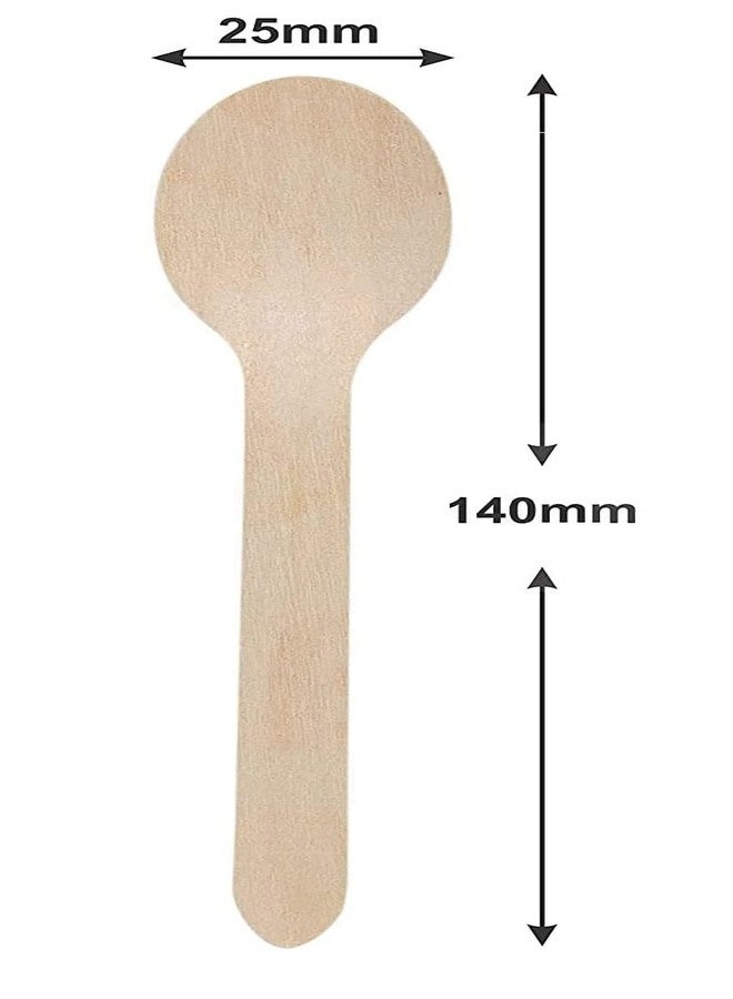 Magic Providers Disposable Wooden Spoon | Eco Friendly, Bio-degradable | Eco Friendly | Compostable | Perfect for Home/Office Use| Party | Events Medium Size - 140mm | 100 Pieces - Image 3