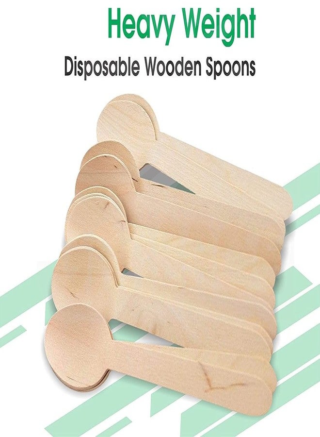 Magic Providers Disposable Wooden Spoon | Eco Friendly, Bio-degradable | Eco Friendly | Compostable | Perfect for Home/Office Use| Party | Events Medium Size - 140mm | 100 Pieces - Image 4