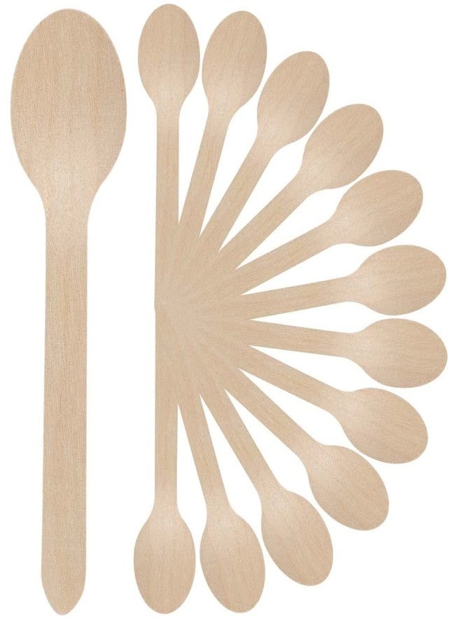Magic Providers Disposable Wooden Spoon | Eco Friendly, Bio-degradable | Eco Friendly | Compostable | Perfect for Home/Office Use| Party | Events Medium Size - 140mm | 100 Pieces - Image 1
