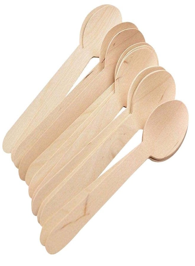 Magic Providers Disposable Wooden Spoon | Eco Friendly, Bio-degradable | Eco Friendly | Compostable | Perfect for Home/Office Use| Party | Events Medium Size - 140mm | 100 Pieces - Image 2