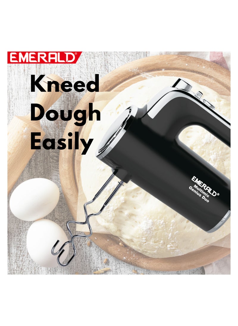 Emerald - EMERALD Hand Mixer 400Watts, 6 Speed, Pulse Button, Beater & Dough Hooks Included. - Image 1