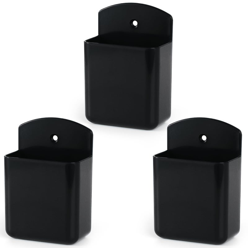 VACONICO 3 Packs Remote Control Holder Wall Mount  Tv Remote Holder  Self Adhesive Controller Holder  Wall Pen Holder Storage Accessories For Home Office School -Black - Image 1